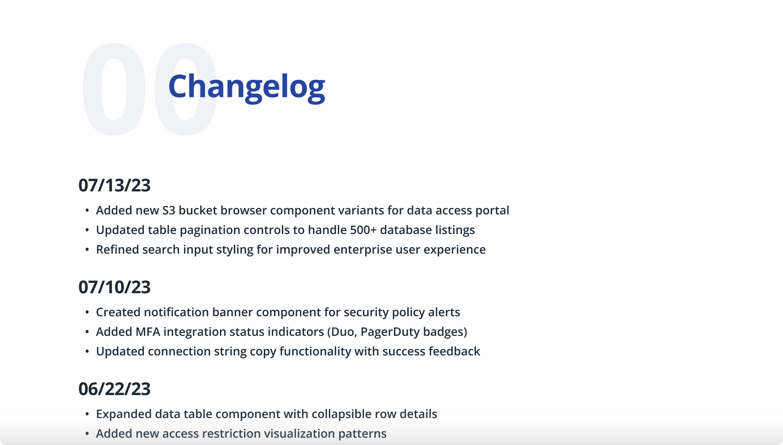 Style Guide Changelog